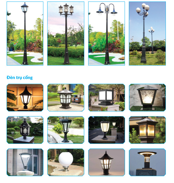 Lĩnh Vực Sản Xuất Cột Đèn Trang Trí Sân Vườn